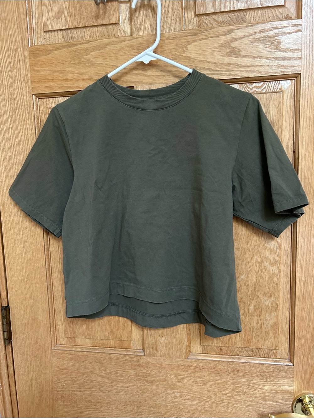 all in motion Olive Cropped Short Sleeve Tee